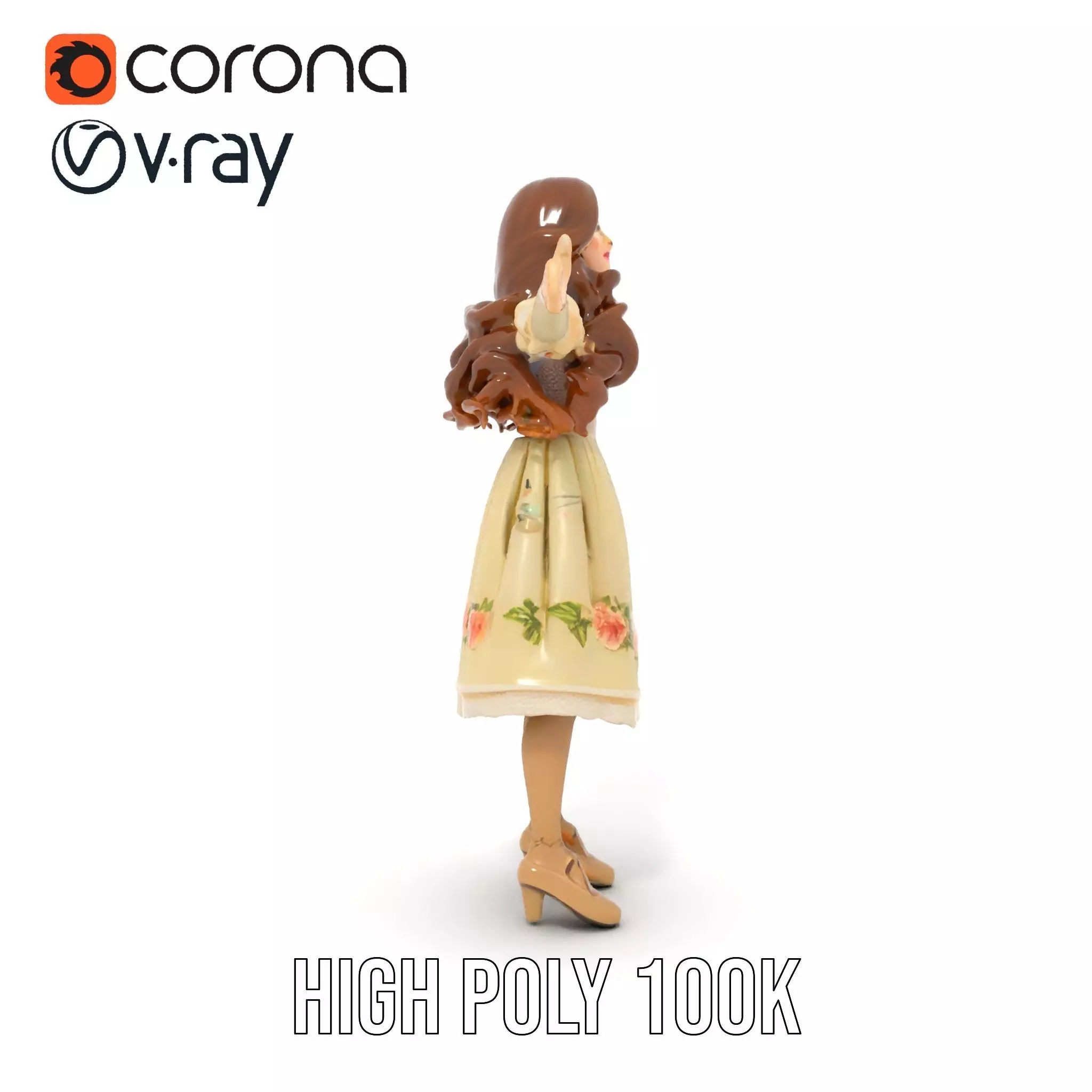 Vintage Porcelain Doll model pack Low-poly 3D model_20