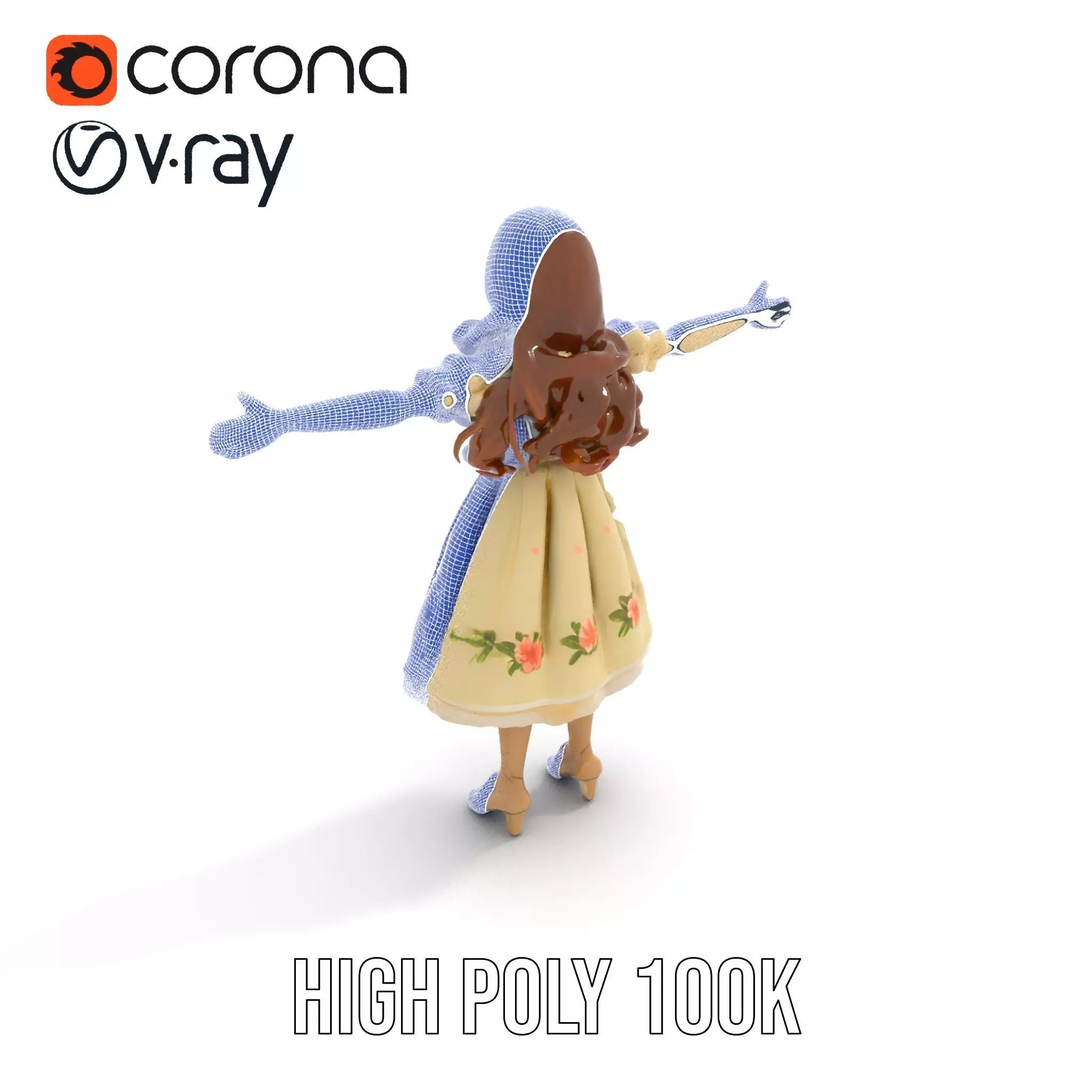 Vintage Porcelain Doll model pack Low-poly 3D model_34