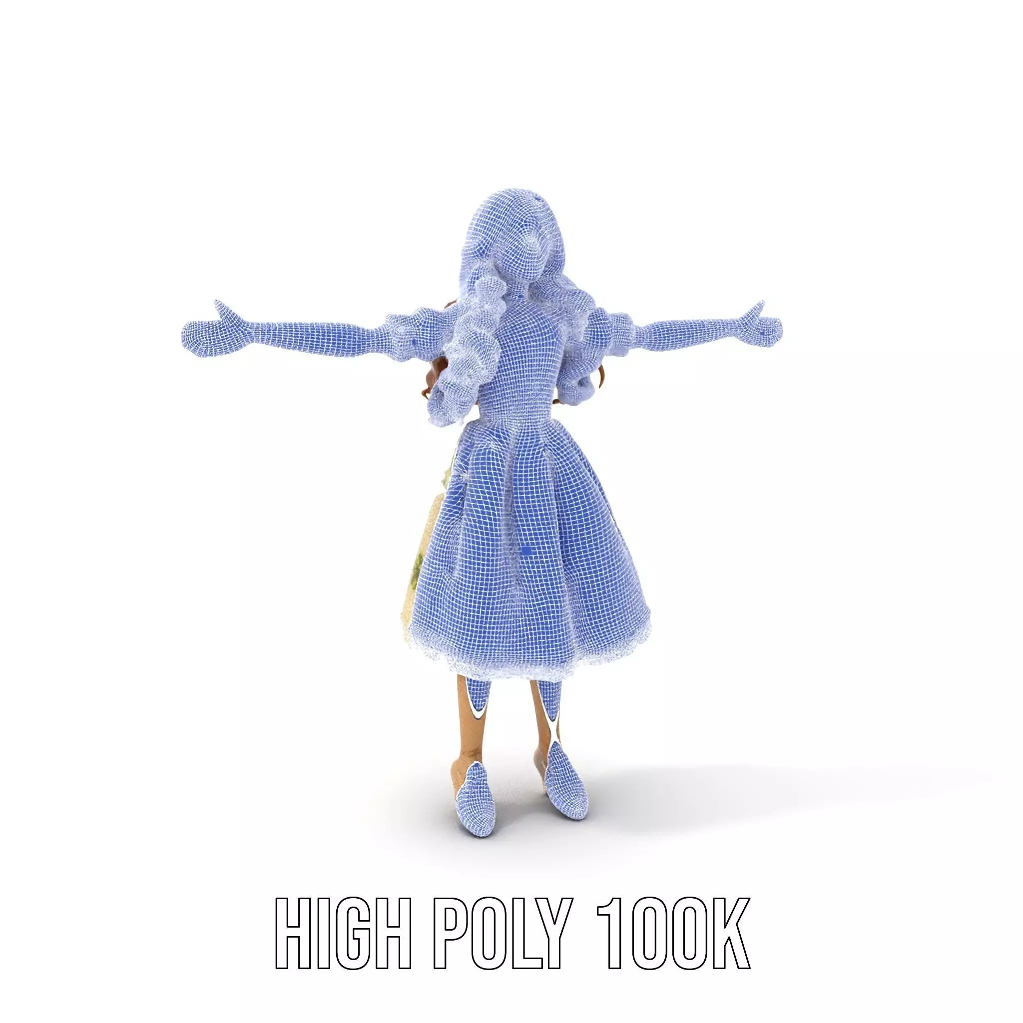 Vintage Porcelain Doll model pack Low-poly 3D model_4