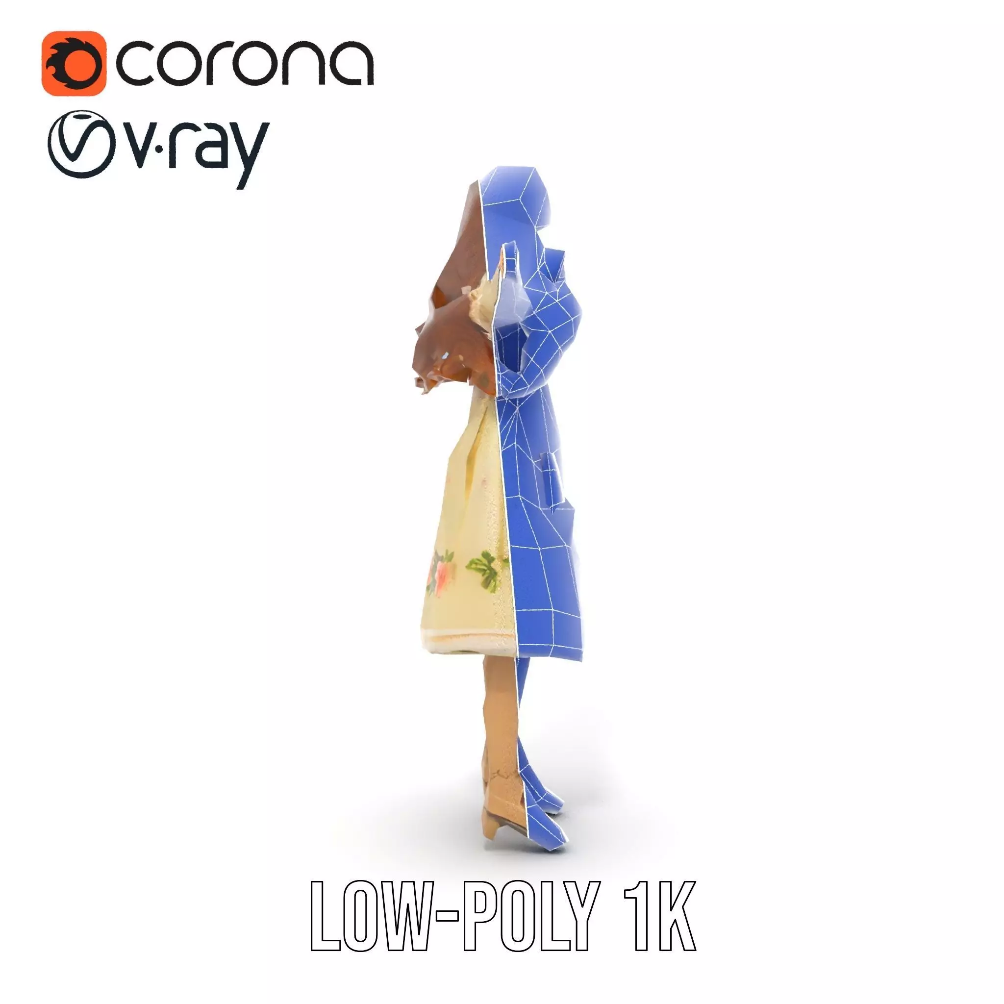 Vintage Porcelain Doll model pack Low-poly 3D model_25