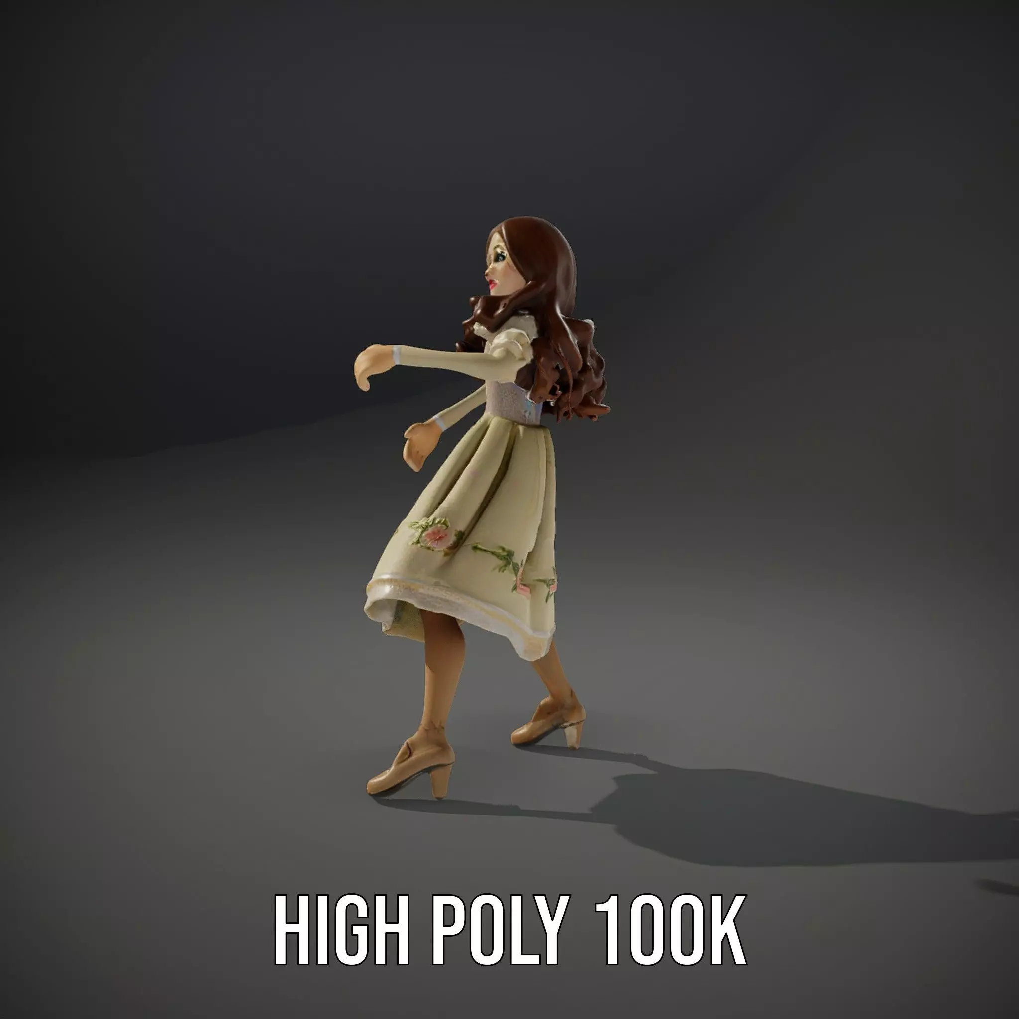 Vintage Porcelain Doll model pack Low-poly 3D model_8