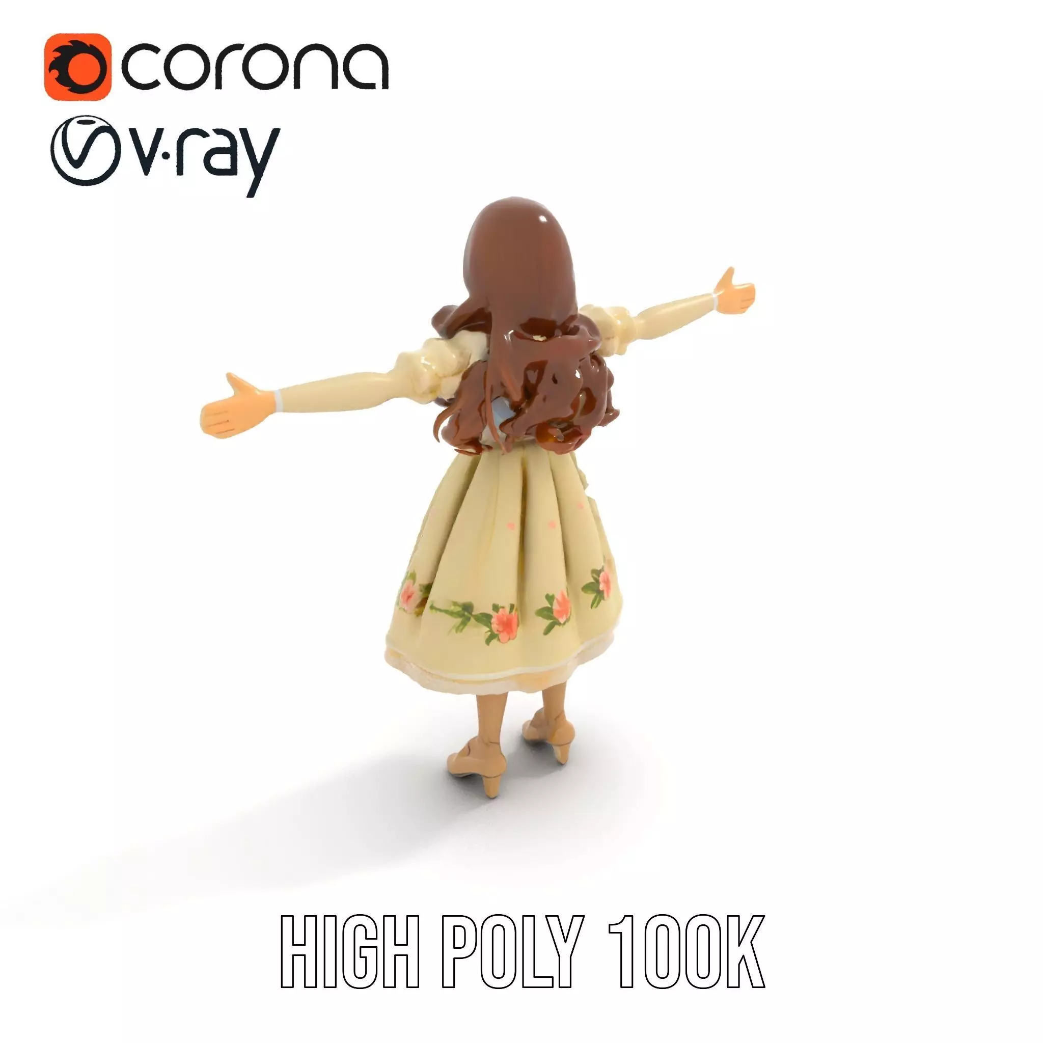 Vintage Porcelain Doll model pack Low-poly 3D model_23
