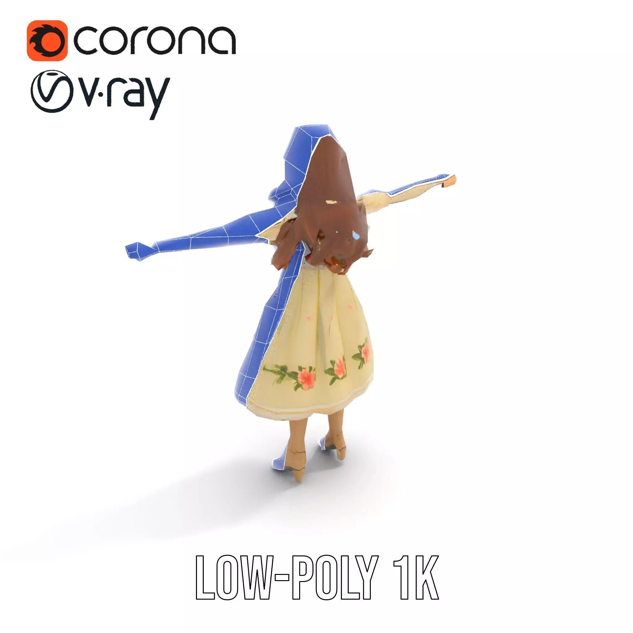 Vintage Porcelain Doll model pack Low-poly 3D model_28