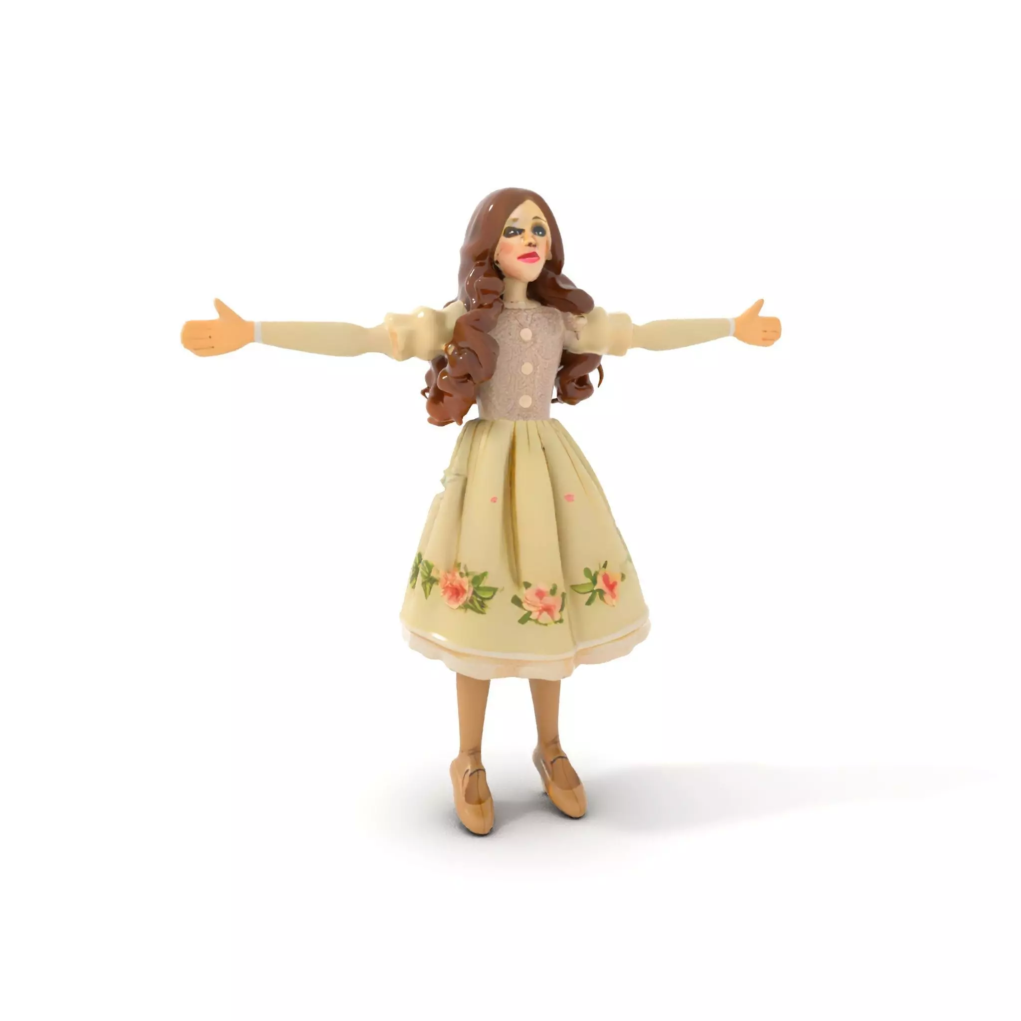 Vintage Porcelain Doll model pack Low-poly 3D model_0