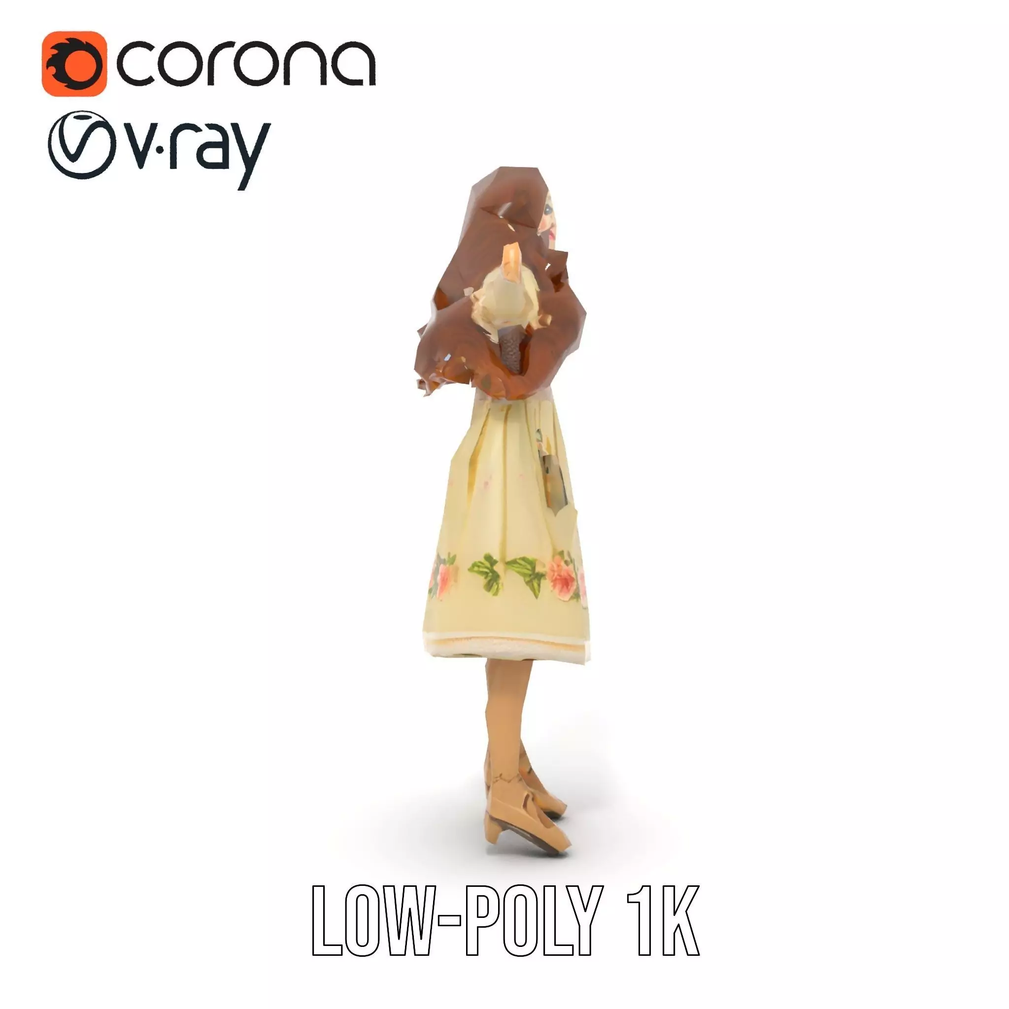 Vintage Porcelain Doll model pack Low-poly 3D model_31