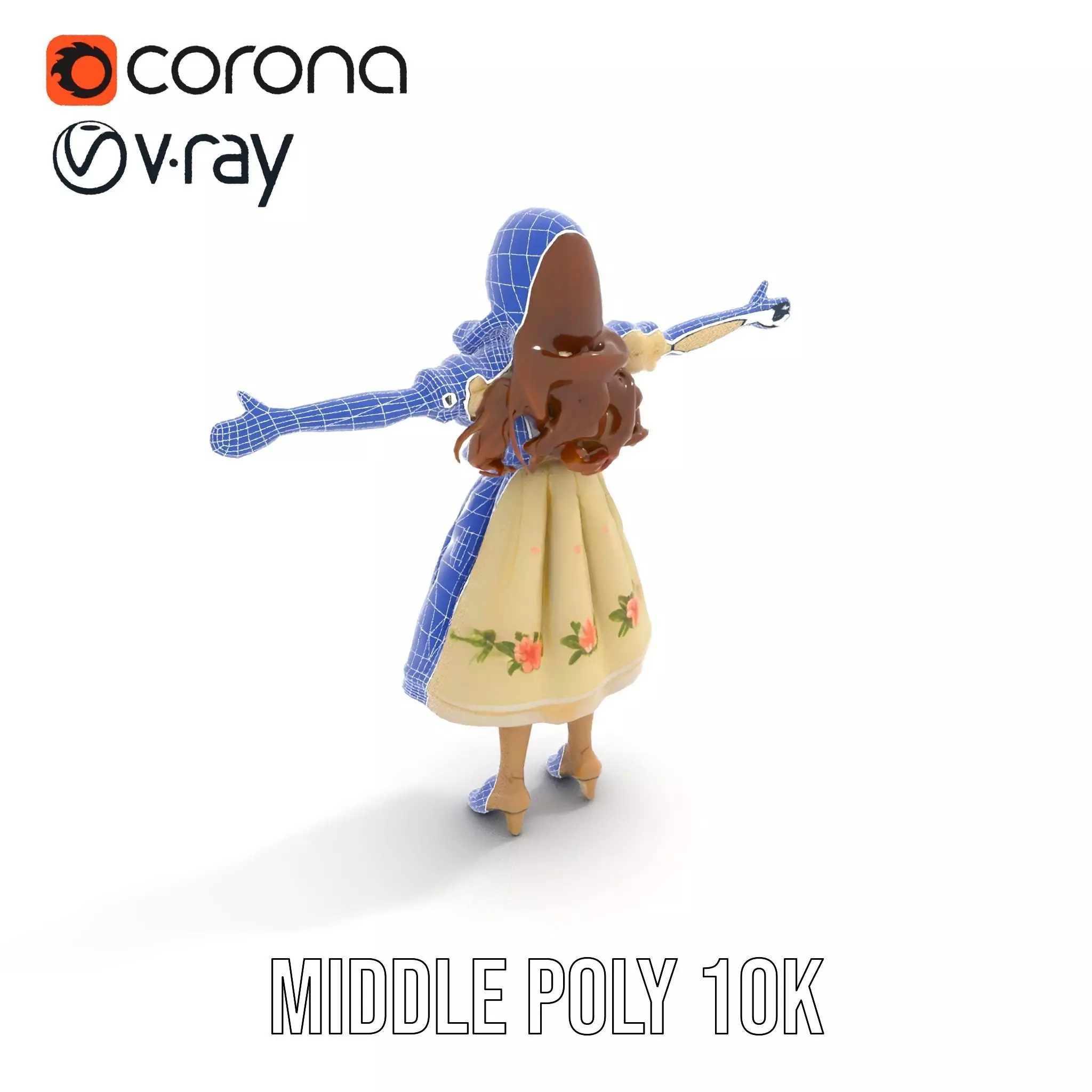 Vintage Porcelain Doll model pack Low-poly 3D model_15