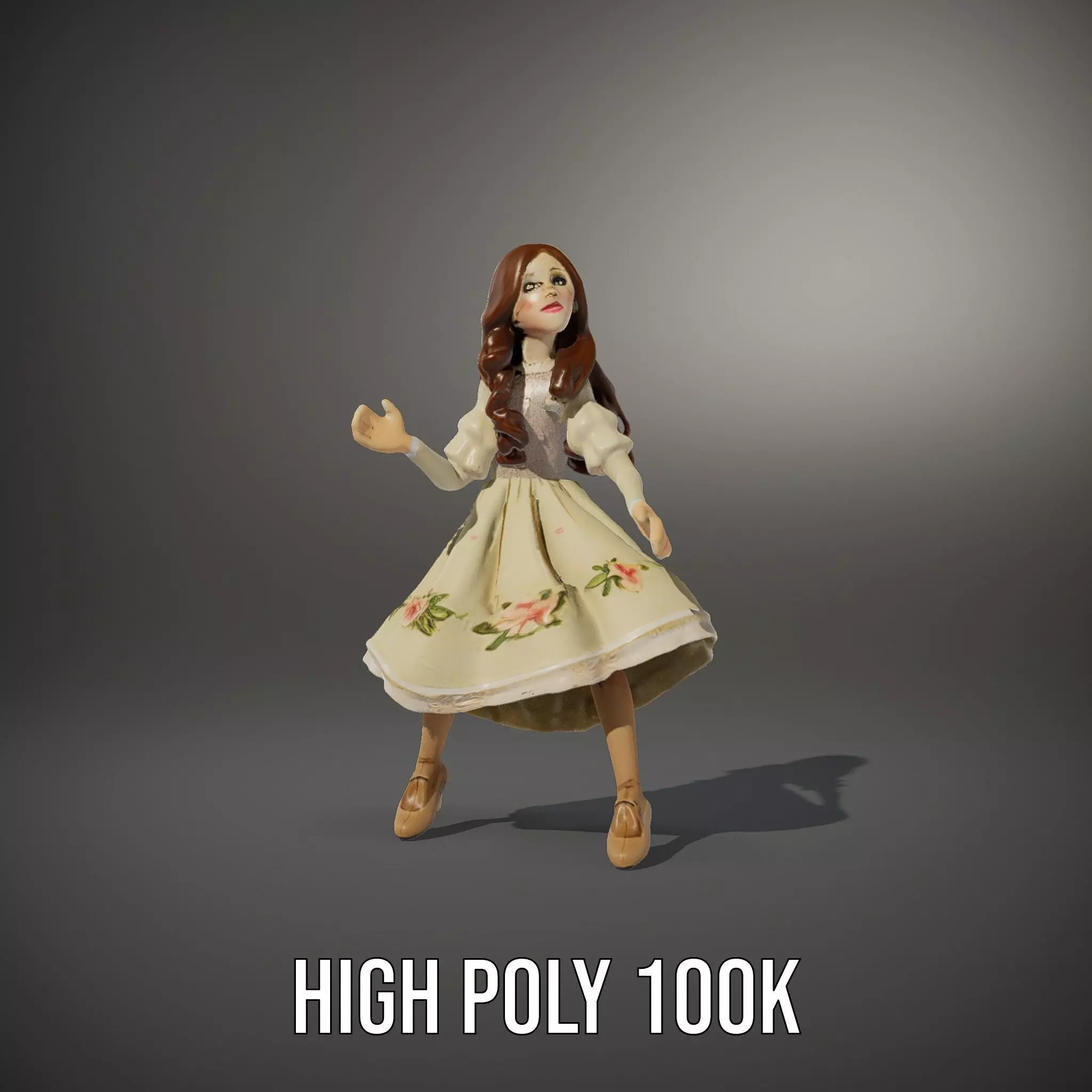 Vintage Porcelain Doll model pack Low-poly 3D model_14
