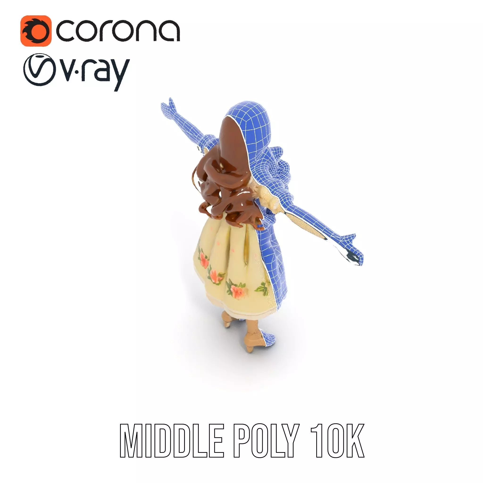 Vintage Porcelain Doll model pack Low-poly 3D model_10