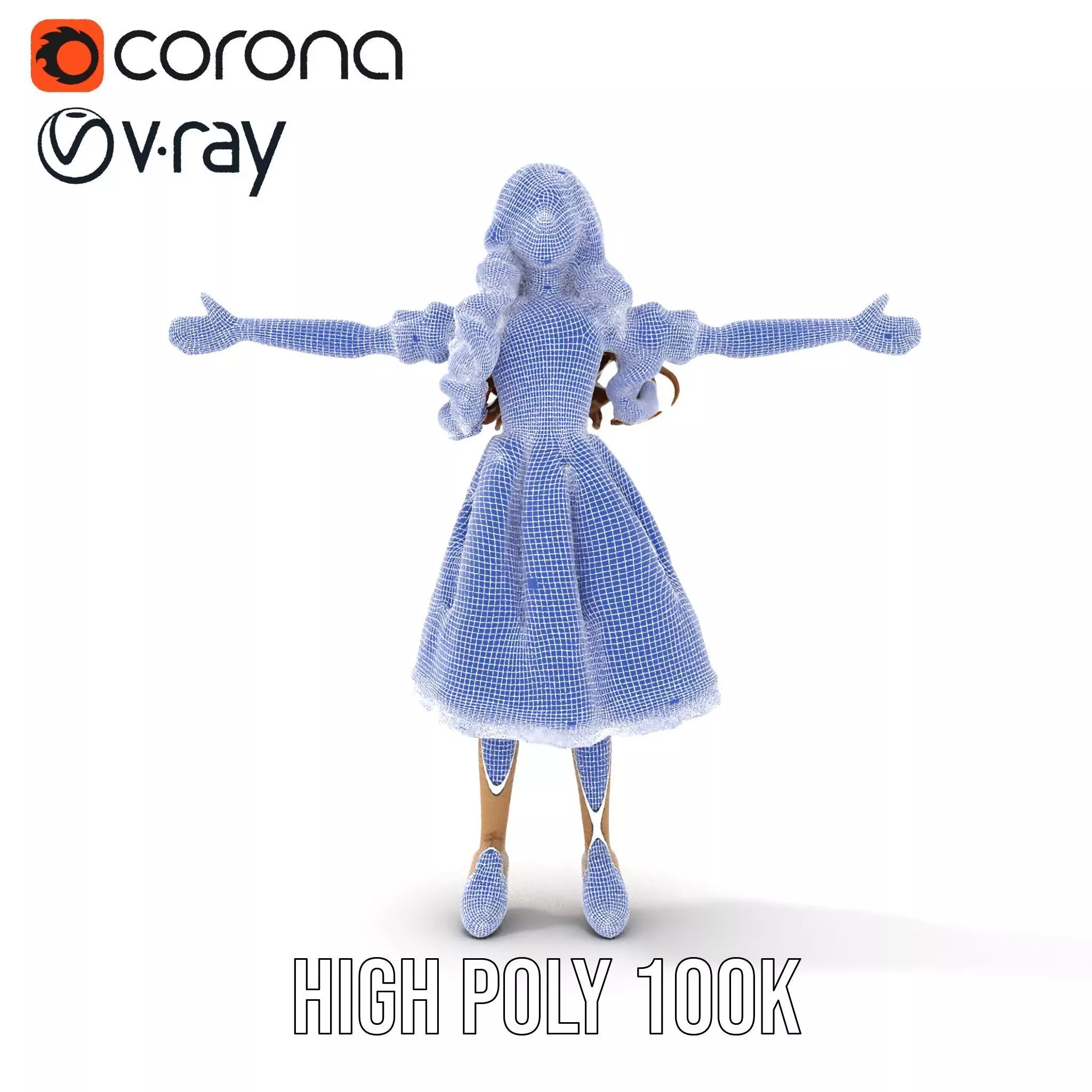 Vintage Porcelain Doll model pack Low-poly 3D model_33