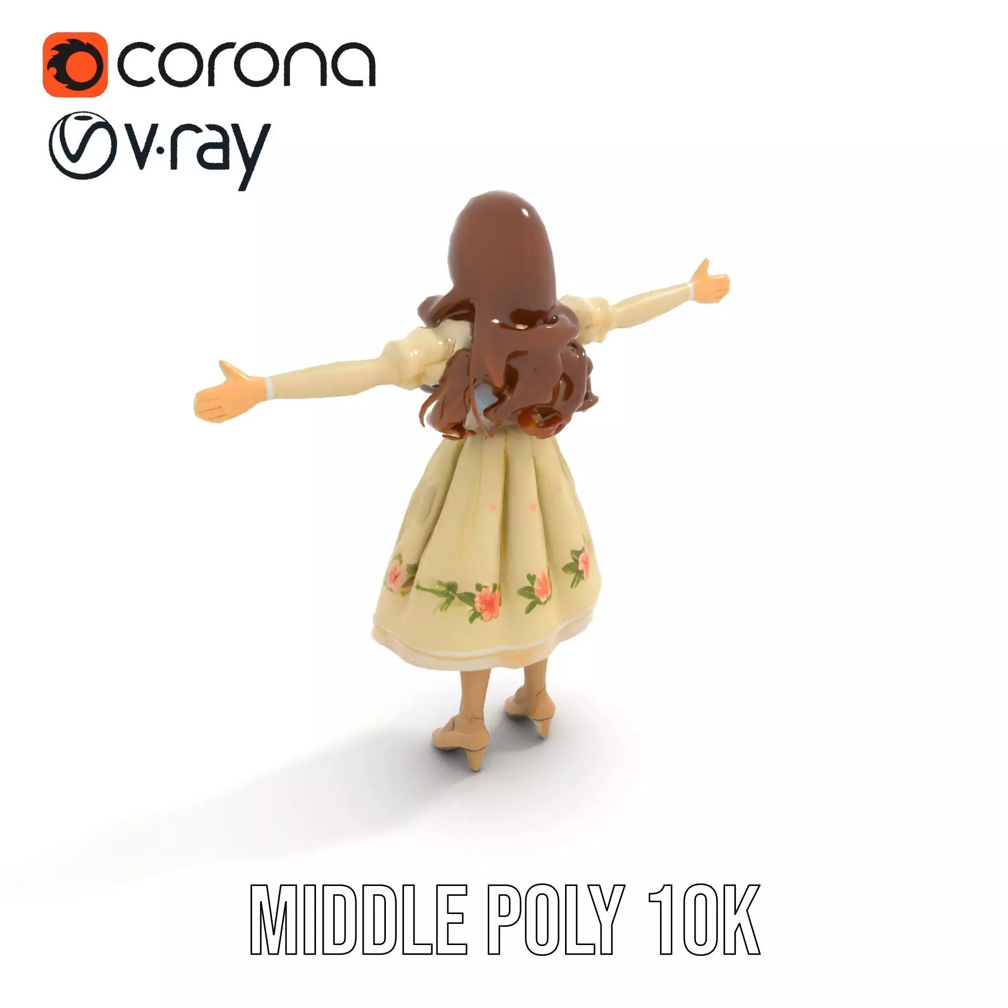 Vintage Porcelain Doll model pack Low-poly 3D model_5