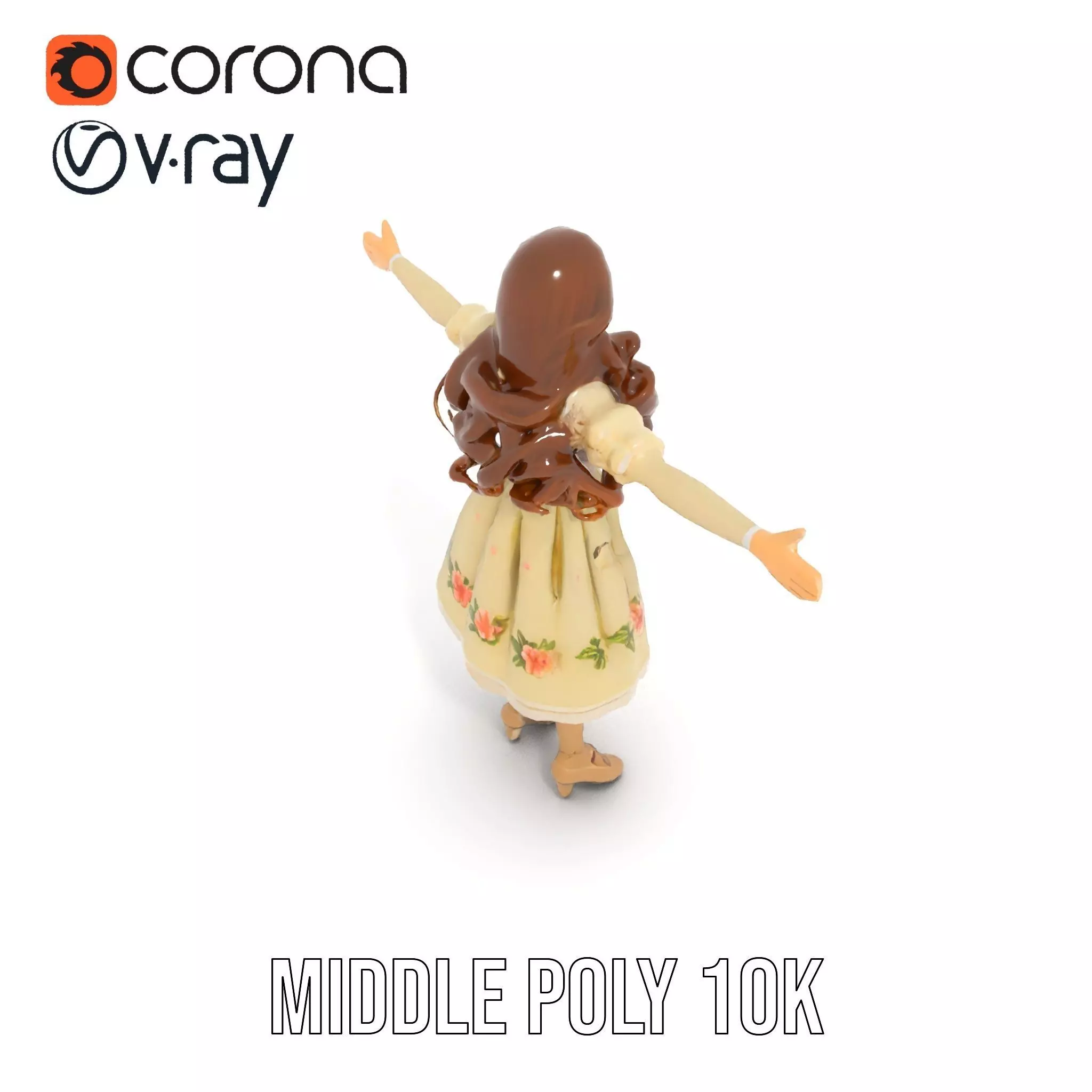 Vintage Porcelain Doll model pack Low-poly 3D model_21