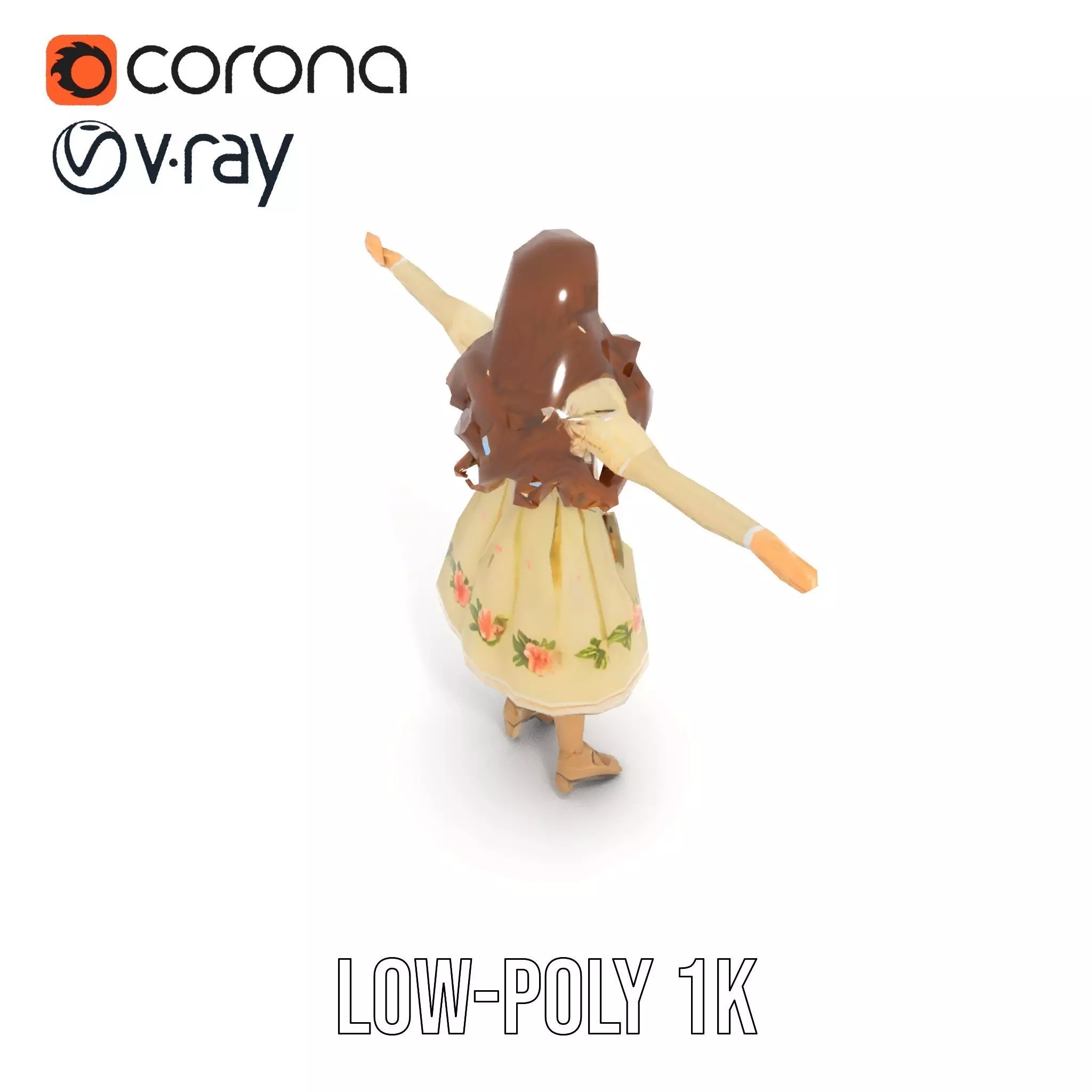 Vintage Porcelain Doll model pack Low-poly 3D model_9