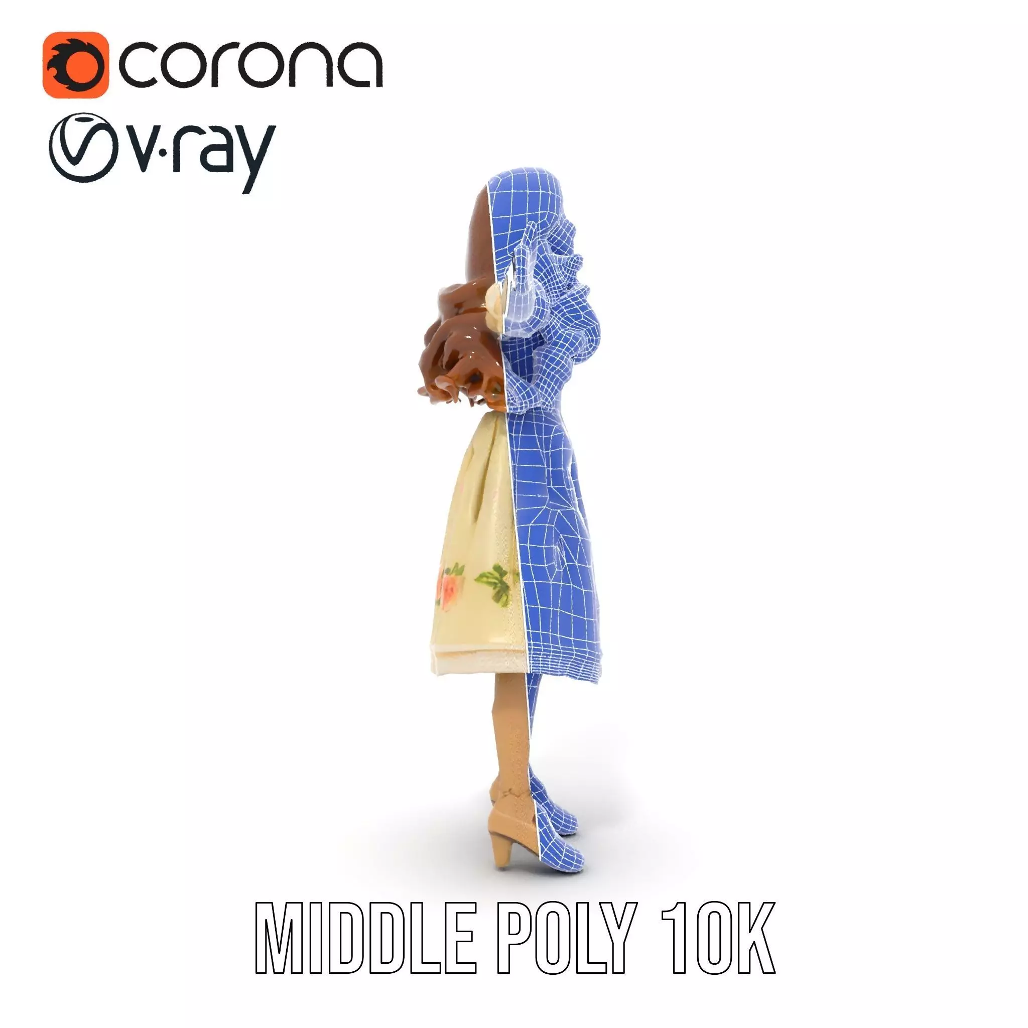 Vintage Porcelain Doll model pack Low-poly 3D model_30