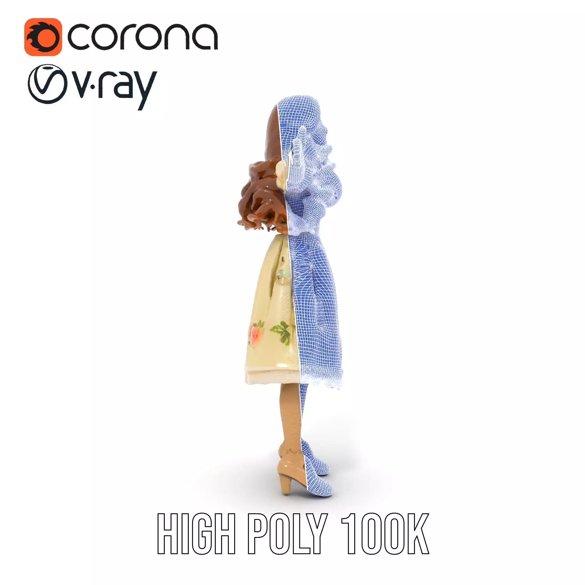 Vintage Porcelain Doll model pack Low-poly 3D model_29