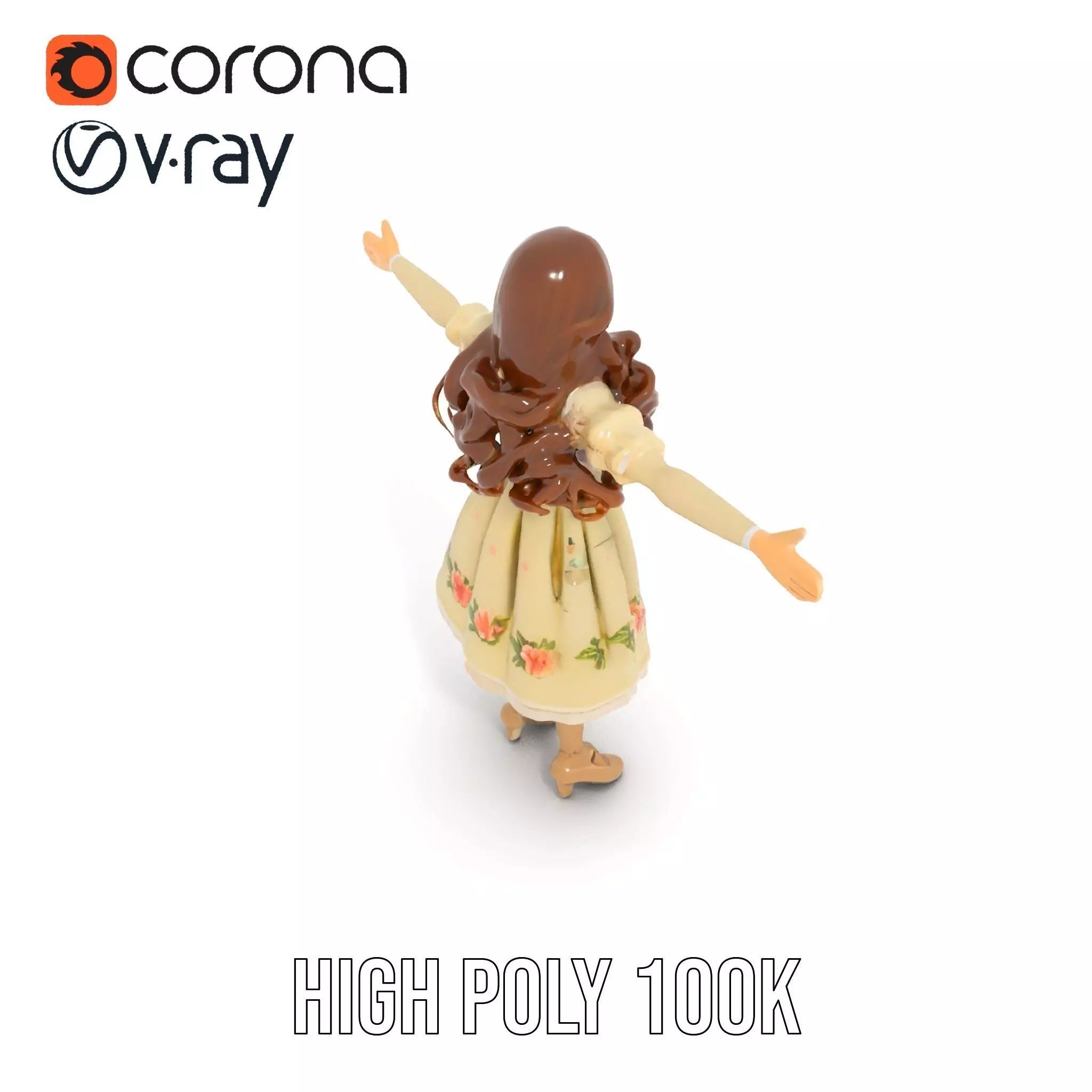 Vintage Porcelain Doll model pack Low-poly 3D model_26