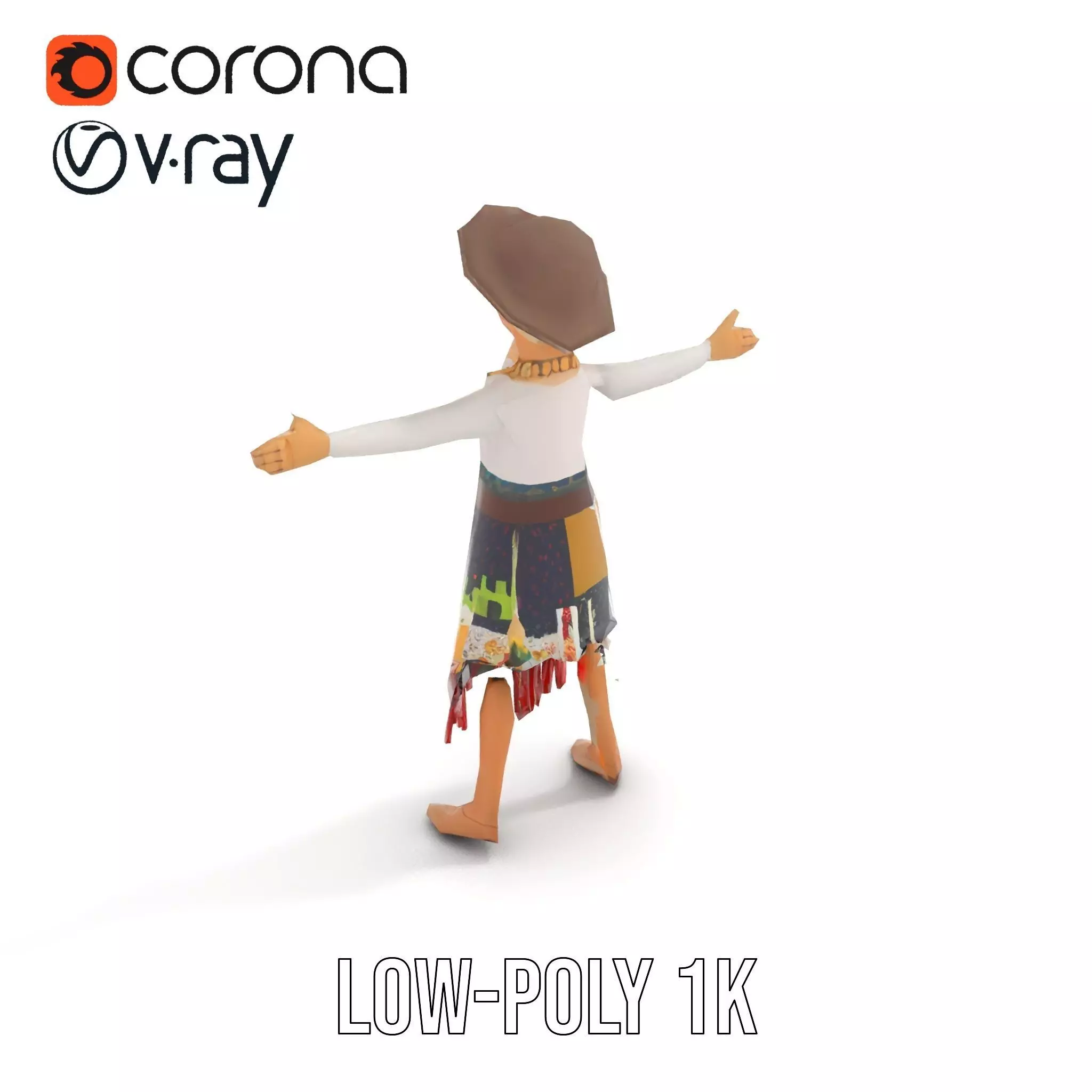 Patchwork Fashion Doll model pack Low-poly 3D model_7