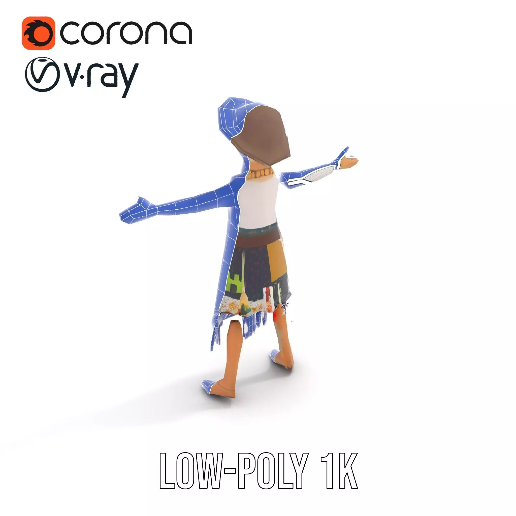 Patchwork Fashion Doll model pack Low-poly 3D model_16