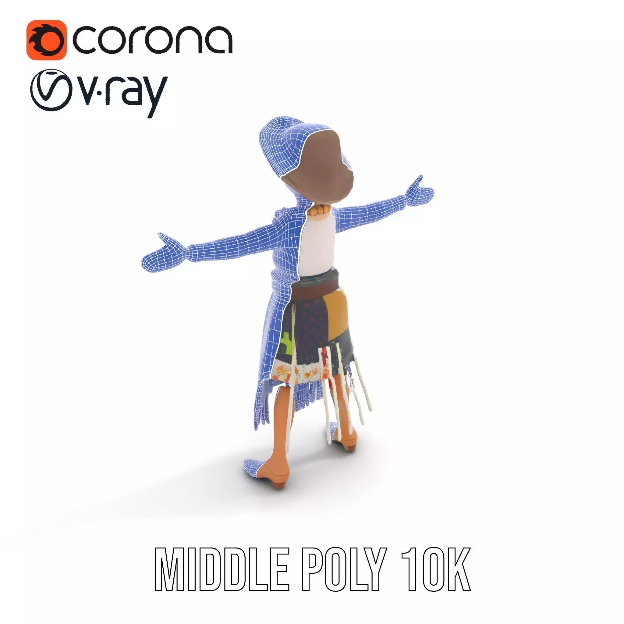 Patchwork Fashion Doll model pack Low-poly 3D model_30