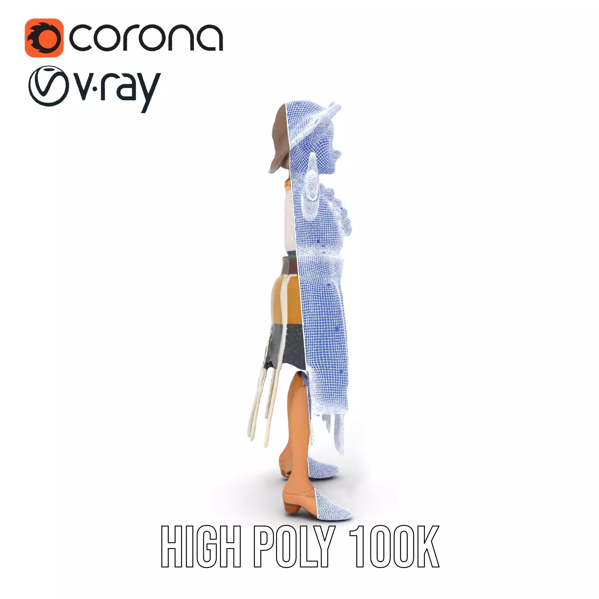 Patchwork Fashion Doll model pack Low-poly 3D model_29