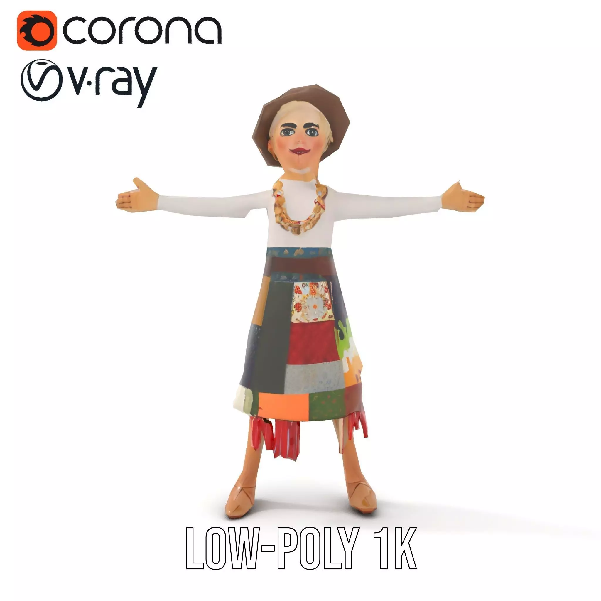 Patchwork Fashion Doll model pack Low-poly 3D model_11