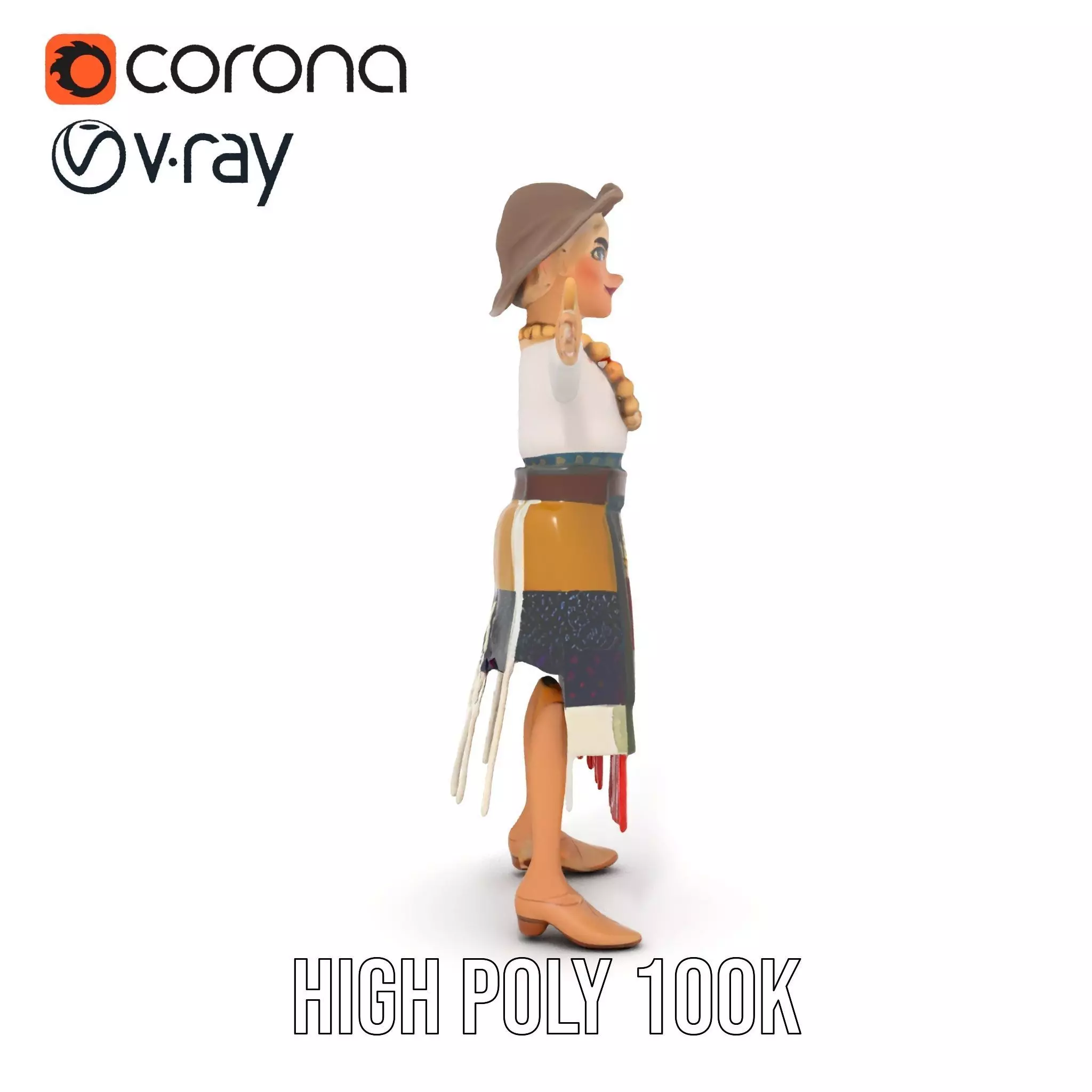Patchwork Fashion Doll model pack Low-poly 3D model_20