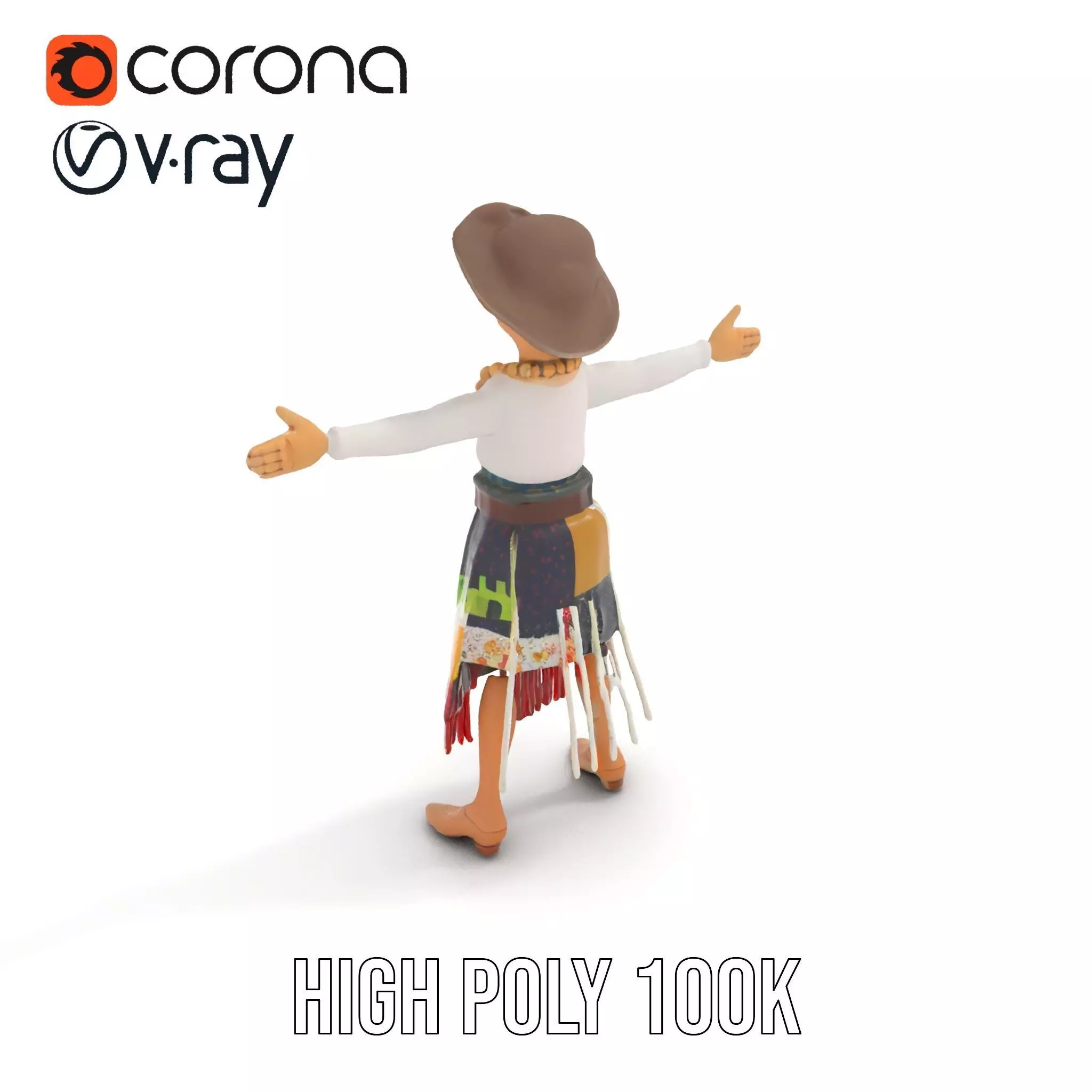 Patchwork Fashion Doll model pack Low-poly 3D model_26