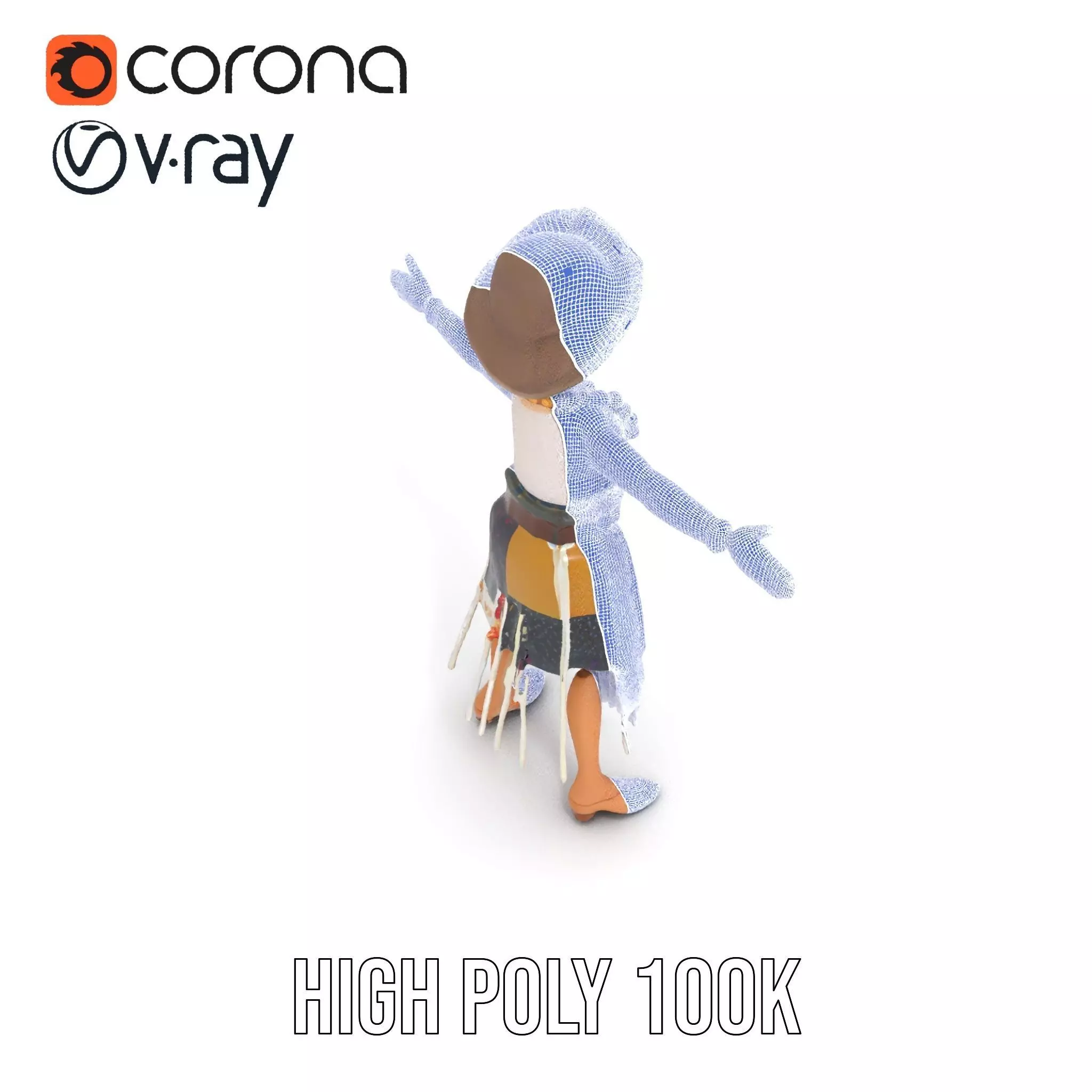Patchwork Fashion Doll model pack Low-poly 3D model_32