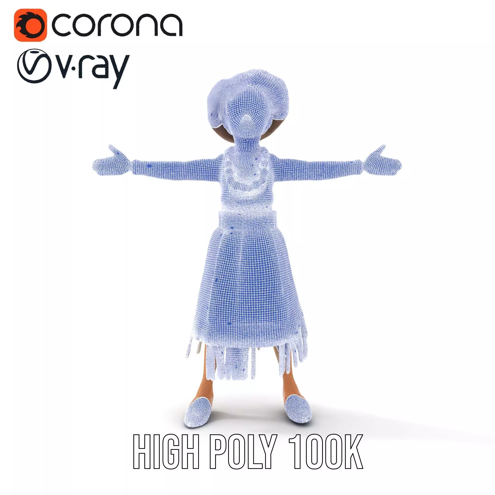 Patchwork Fashion Doll model pack Low-poly 3D model_33