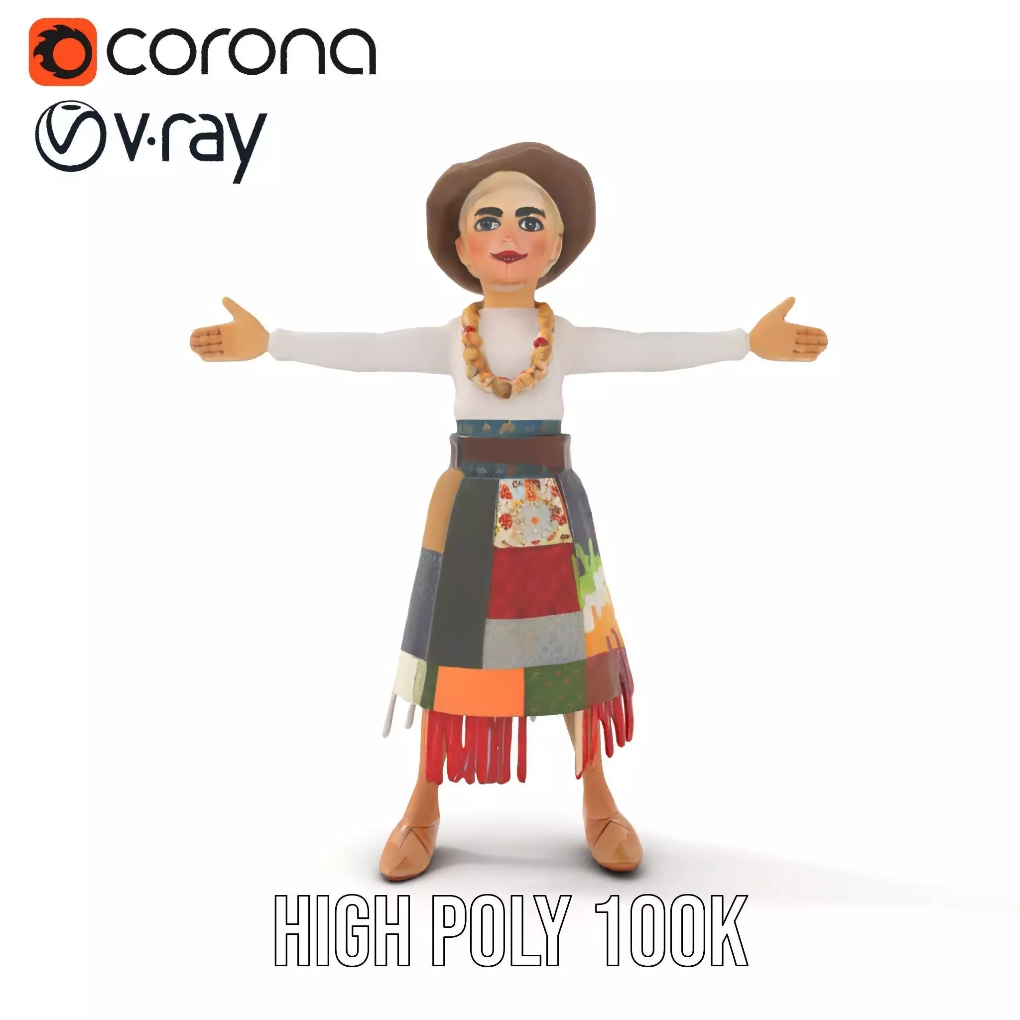 Patchwork Fashion Doll model pack Low-poly 3D model_17