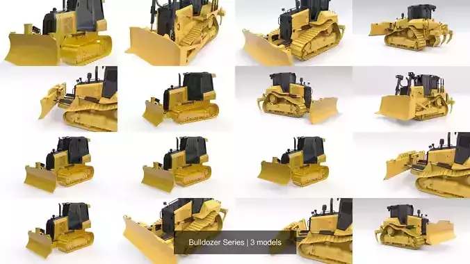 Bulldozer Series 3D Model Collection