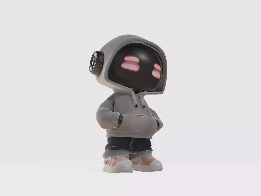 Kid With Robot Model 02 3D print model_4