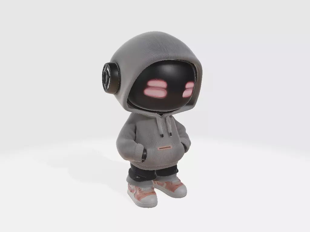 Kid With Robot Model 02 3D print model_0