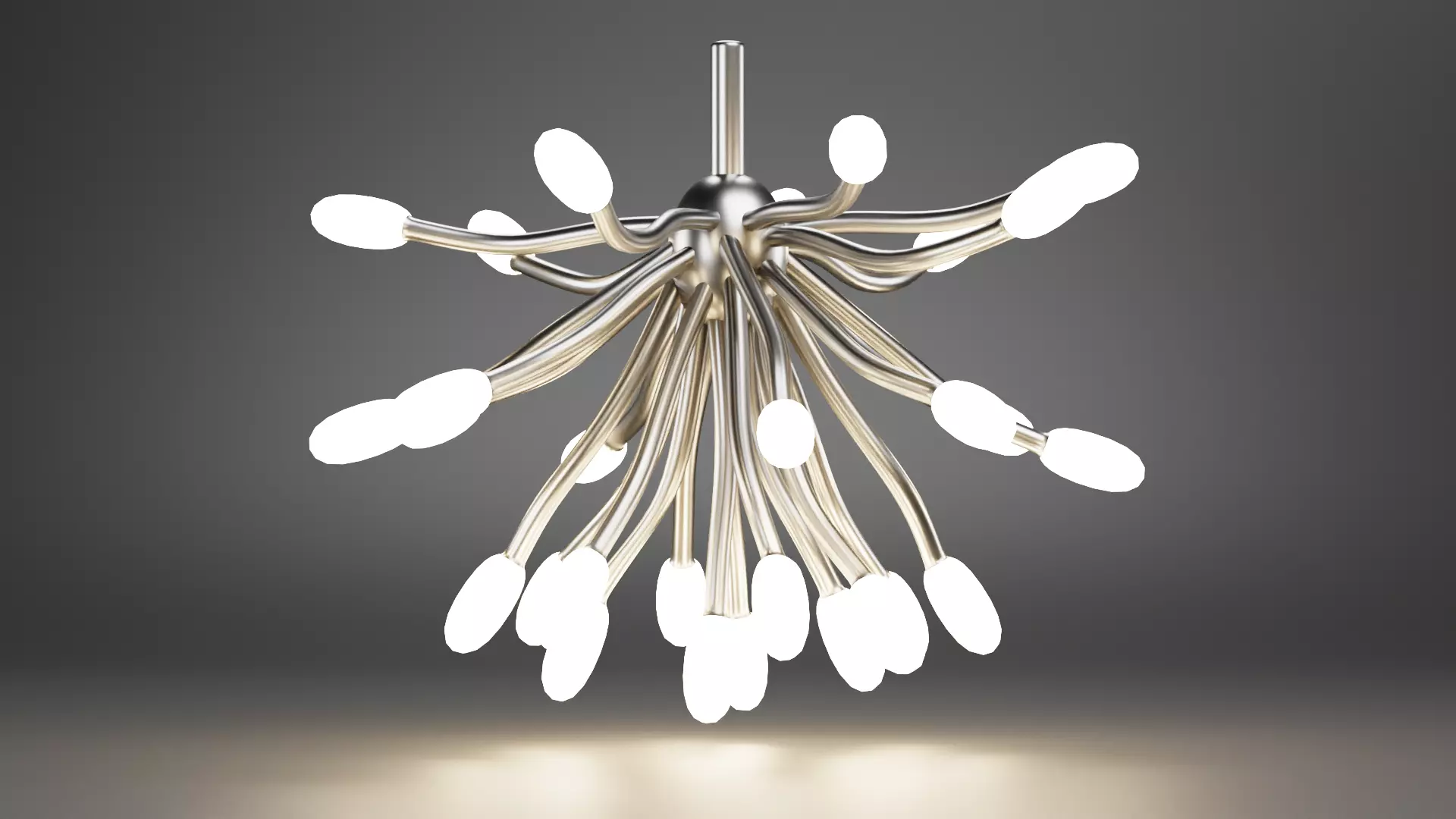 Stick Light Chandelier Low-poly 3D model_1