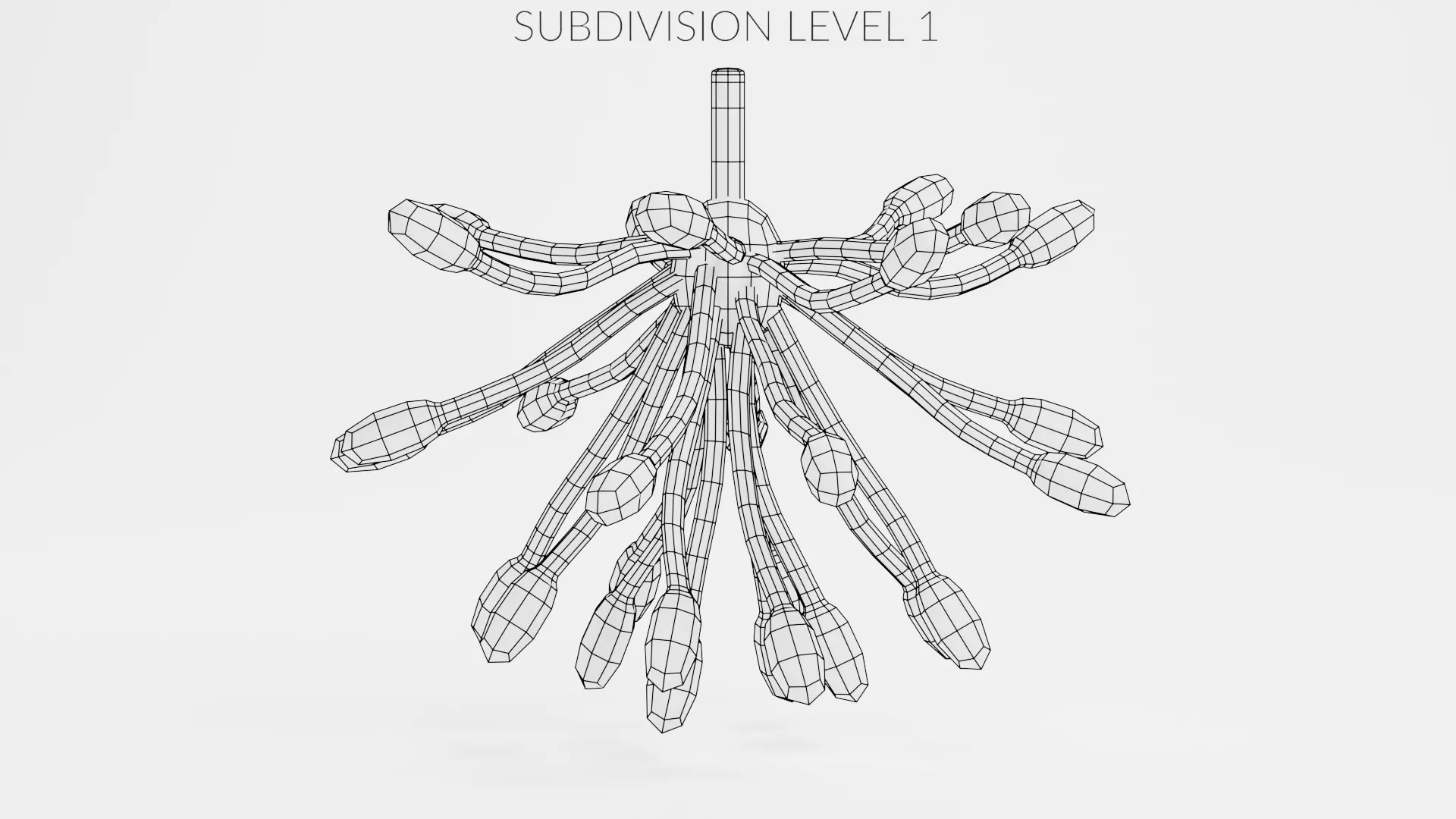 Stick Light Chandelier Low-poly 3D model_8