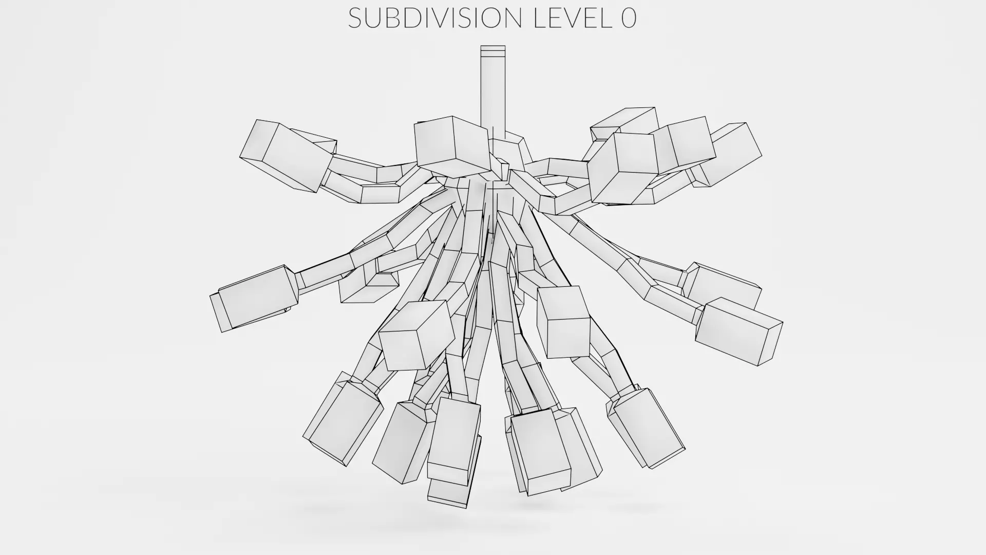 Stick Light Chandelier Low-poly 3D model_7