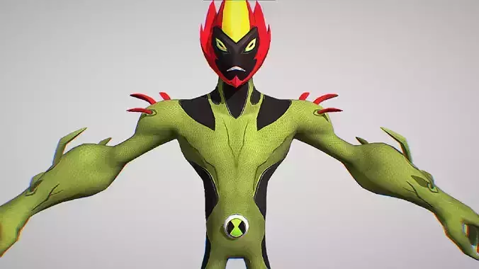 Swampfire - Omnitrix Sample Of Methanosian - Ben 10 Omniverse 2