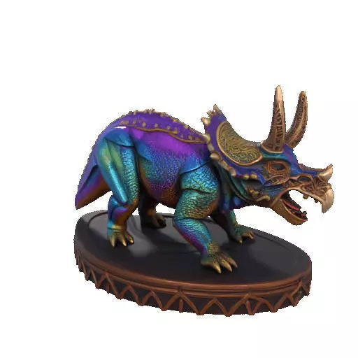 2654Gothic Roaring Triceratops Dinosaur 3D Model Halloween 3D print model_9