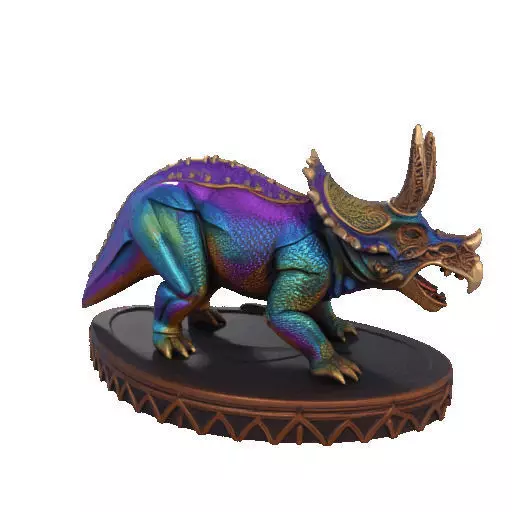 2654Gothic Roaring Triceratops Dinosaur 3D Model Halloween 3D print model_10
