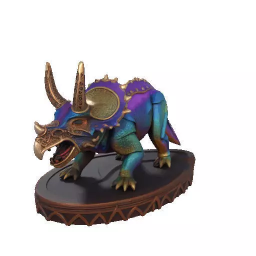 2654Gothic Roaring Triceratops Dinosaur 3D Model Halloween 3D print model_31