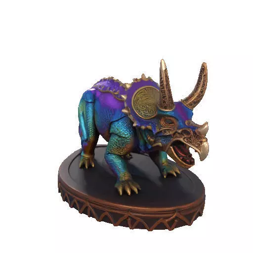 2654Gothic Roaring Triceratops Dinosaur 3D Model Halloween 3D print model_37