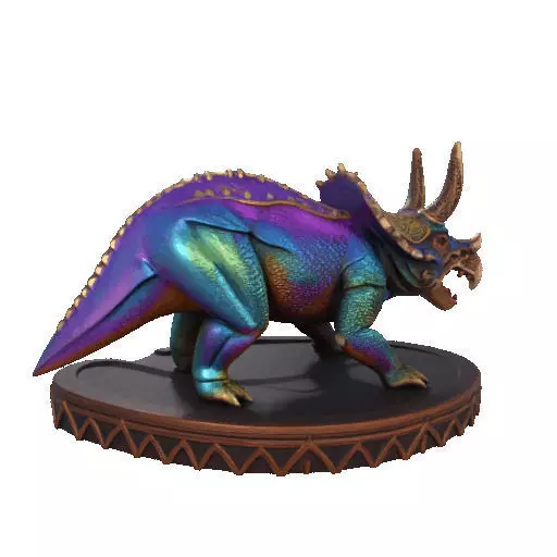 2654Gothic Roaring Triceratops Dinosaur 3D Model Halloween 3D print model_13