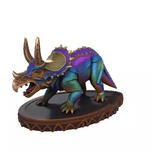 2654Gothic Roaring Triceratops Dinosaur 3D Model Halloween 3D print model_30