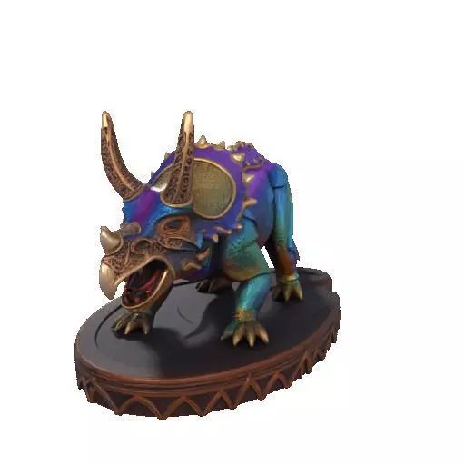 2654Gothic Roaring Triceratops Dinosaur 3D Model Halloween 3D print model_32