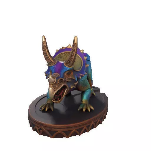 2654Gothic Roaring Triceratops Dinosaur 3D Model Halloween 3D print model_33