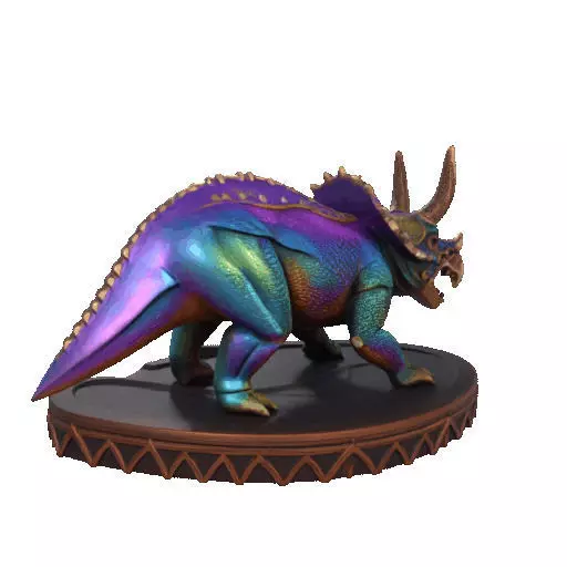 2654Gothic Roaring Triceratops Dinosaur 3D Model Halloween 3D print model_14