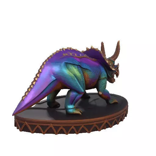 2654Gothic Roaring Triceratops Dinosaur 3D Model Halloween 3D print model_15