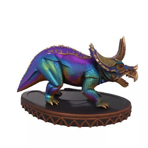 2654Gothic Roaring Triceratops Dinosaur 3D Model Halloween 3D print model_11