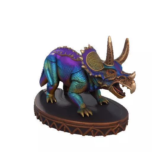 2654Gothic Roaring Triceratops Dinosaur 3D Model Halloween 3D print model_8