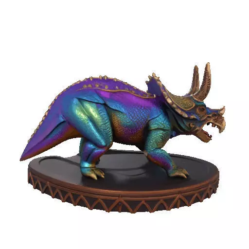 2654Gothic Roaring Triceratops Dinosaur 3D Model Halloween 3D print model_12