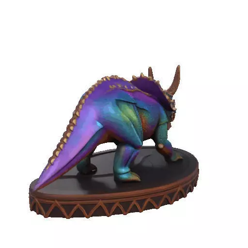 2654Gothic Roaring Triceratops Dinosaur 3D Model Halloween 3D print model_16